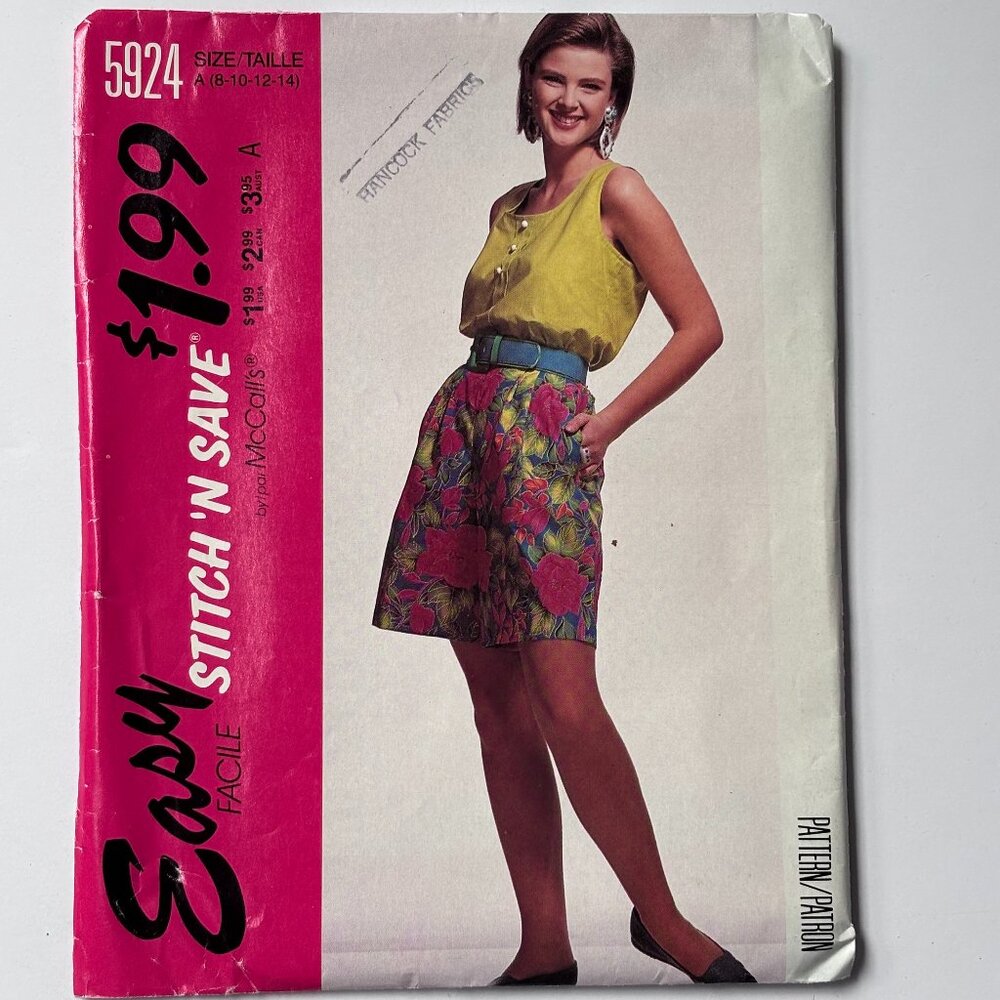 Top & Shorts McCall's Uncut Pattern 5924